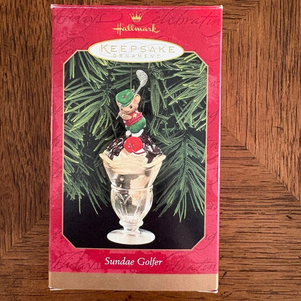 Vintage Hallmark Ornament: sundae golfer
